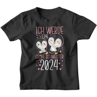 Ich Werde Eine Große Schwester 2024 Cute Penguin Motif Kinder Tshirt - Seseable