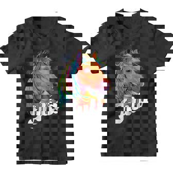 Julia Hermoso Nombre De Niña Con Un Bonito Caballo Camiseta niño - Regaloses