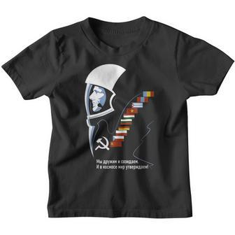 Juri Gagarinintage Sputnik Ussr Soviet Union Propaganda Kinder Tshirt - Seseable