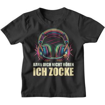 Kann Dich Nicht Hören Ich Zocke Gamer Headset Kinder Tshirt - Seseable