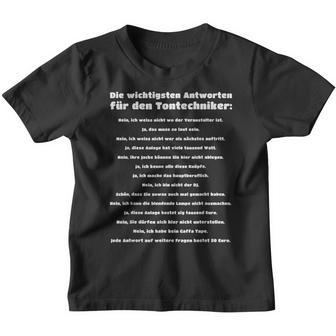Key Answerten Tontechnik For Sound Technician Kinder Tshirt - Seseable
