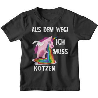 Kotz Unicorn Ich Muss Kotzen Party Unicorn Puke Kinder Tshirt - Seseable