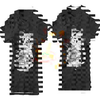 Lindo Kawaii Gato Ramen Fideos Anime Divertido Estética Japonesa Camiseta niño - Regaloses