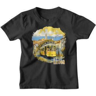 Lisbon Lisboa Tram Vintage Kinder Tshirt - Seseable