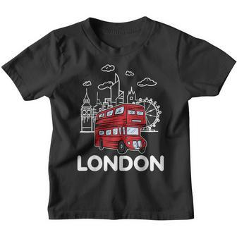 London Vibes Famous London Landmarks Souvenir London Love Kinder Tshirt - Seseable