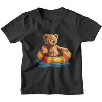 Lustiges Schwimmer-Outfit Mit Teddybär Für Schwimmring-Liebhaber Kinder Tshirt - Seseable