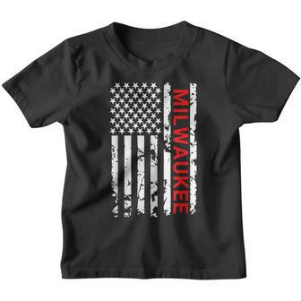 Milwaukee Usa Flag And Kinder Tshirt - Seseable