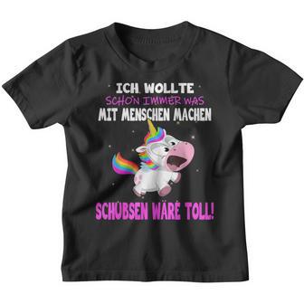 Was Mit Menschen Machen Unicorn Saying Kinder Tshirt - Geschenkecke