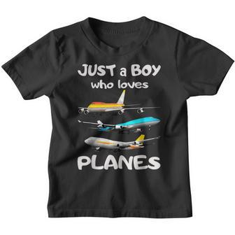 Nur Ein Junge Der Aerplanes Liebe Toddler Pilot Plane Kinder Tshirt - Seseable