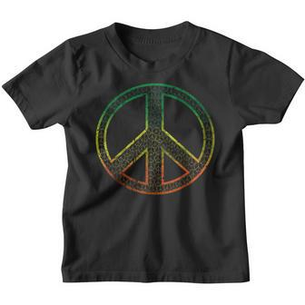 Peace Symbol Hippie Rasta Vintage Kinder Tshirt - Seseable