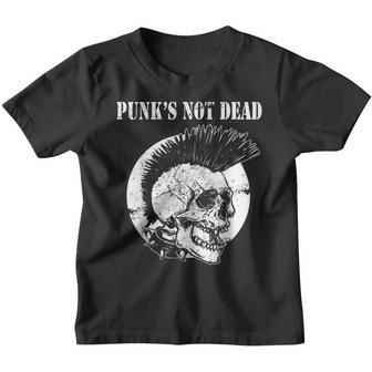 Punk's Not Dead Punker Punk Rock Concert Skull S Kinder Tshirt - Seseable