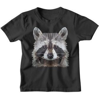 Raccoon Vintage Polygon Raccoon Kinder Tshirt - Seseable