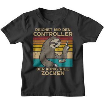 Reichet Mir Den Controller King Gamer Boys' Kinder Tshirt - Seseable