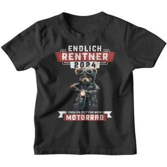 Rente 2024 Pensioner Bear On Motorcycle Biker Kinder Tshirt - Geschenkecke