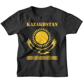 Republic Of Kazakhstan Qazaqstan Kazakhstan Kazakh Flag Kinder Tshirt - Seseable