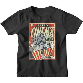 Retro Cinema Poster Popcorn Camera Film Kinder Tshirt - Seseable
