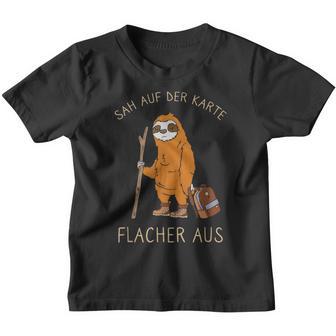 Sah Auf Der Karte Flacher Aus Slotier Trekking Hiking Kinder Tshirt - Seseable