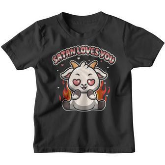 Satan Loves You Satanás Te Ama Camiseta niño - Regaloses