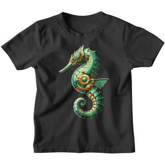 Seepferdchen Hippocampus Roboter In Grünem Gewand Kinder Tshirt - Geschenkecke