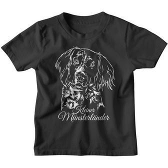 Small Münsterländer Dog Portrait Hunting Dog Kinder Tshirt - Geschenkecke