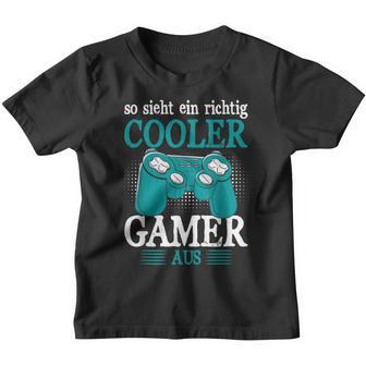 So Sieht Ein Richtig Cooler Gamer Aus Zocker Boys' Kinder Tshirt - Geschenkecke