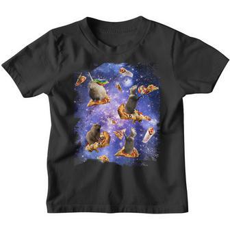 Space Capybara On Pizza Taco Galaxy Capybaras Kinder Tshirt - Seseable