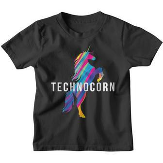Technocorn I Electronic Raver Music Dj Festival Unicorn Kinder Tshirt - Seseable