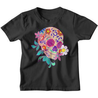 Tête De Mort Mexicaine Calavera Dia De Los Muertos Youth T-shirt - Cadeauxyz