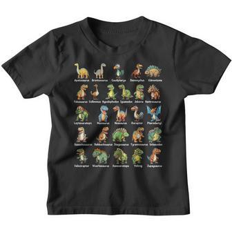 Tipos De Alfabeto De Dinosaurios Abc Dino A-Z T-Rex Camiseta niño - Regaloses