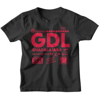 Vintage Guadalajara Gdl Airport Code Travel Day Retro Day Blue Kinder Tshirt - Geschenkecke