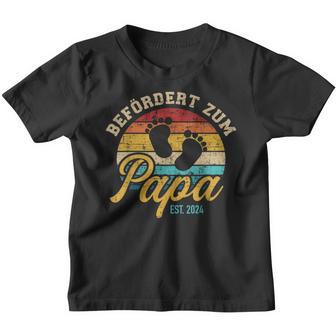 Vintage Retro Befördert Zum Papa 2024 Kinder Tshirt - Seseable