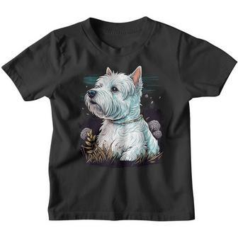 West Highland Terrier Dog On Westie Lover Kinder Tshirt - Seseable