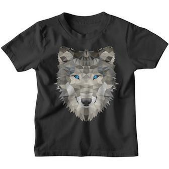 Wolf Polygon Dog Kinder Tshirt - Seseable