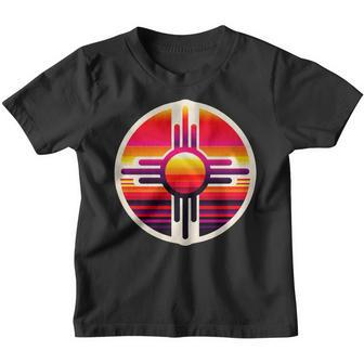 Zia-Symbol Im Retromodernenintage-Stil Im Bundesstaat New Mexico Kinder Tshirt - Seseable
