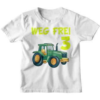Children's 3Rd Birthday Wake Frei Ich Bin Schon 3 Jahre Traktor Trecker Kinder Tshirt - Seseable