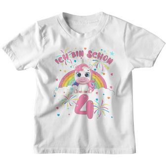 Children's Ich Bin Schon 4 Unicorn Kinder Tshirt - Seseable