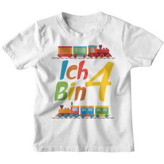 Children's Junge Geburtstag 4 Jahre Zug Railway Four Birthday Kinder Tshirt - Seseable