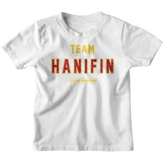 Distressed Team Hanifin Proud Family Nachname Nachname Kinder Tshirt - Seseable
