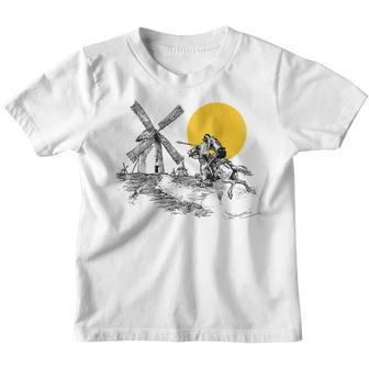 Don Quijote Gegen Windmill Im Sonnenschein Kinder Tshirt - Geschenkecke