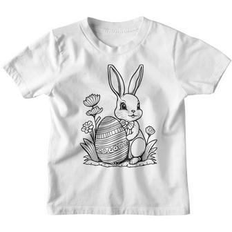 Easter Bunny Ausmalen Und Selbst Bemalen Kinder Tshirt - Seseable