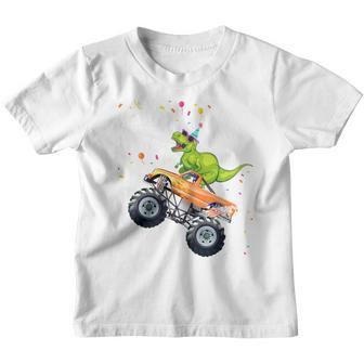 Kinder Geburtstag 6 Jahre Dinosaurier Monster Truck Jungen Mädchen Kinder Tshirt - Seseable