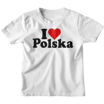 I Love Heart Polska Poland Kinder Tshirt - Seseable
