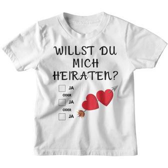 Marriage Proposal Willst Du Mich Heiraten Kinder Tshirt - Geschenkecke