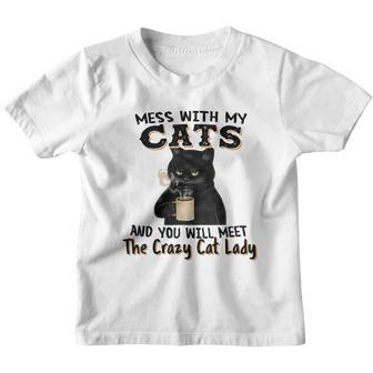 Métete Con Mis Gatos Y Conocerás A La Loca De Los Gatos Camiseta niño - Regaloses