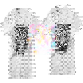 Obra De Arte De Tigre Colorido Animal Arte Tigre Camiseta niño - Regaloses