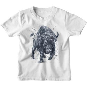 Wut Der Bestie Bison-Buffalo Im Vintage-Stil Kinder Tshirt - Seseable