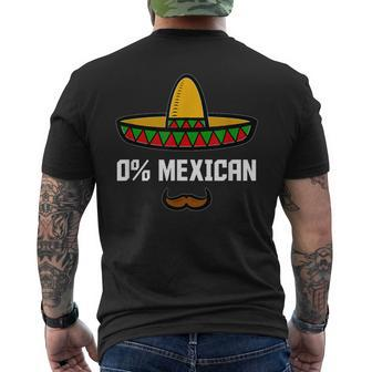 0 Percent Mexican Mexican Party Drinker Joke Men's T-shirt Back Print - Monsterry