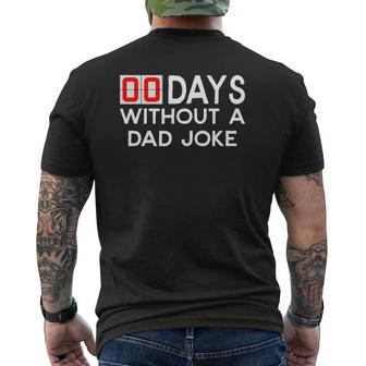 00 Zero Days Without A Bad Dad Joke Father's Day Mens Back Print T-shirt | Mazezy