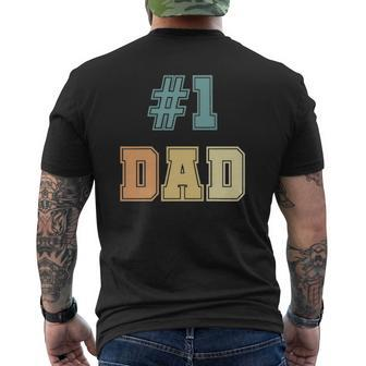 1 Dad Number One Dad Father's Day Vintage Style Mens Back Print T-shirt | Mazezy