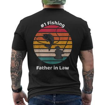 1 Fishing Father In Law Graphic Fisherman Fathers Day Men's T-shirt Back Print - Monsterry